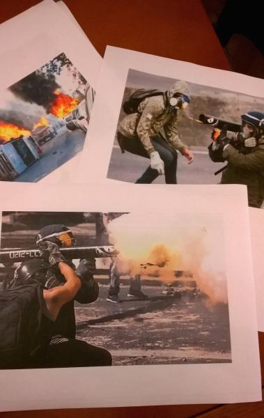 Fotos da Defensoria de oposicionistas com armas caseiras em protestos