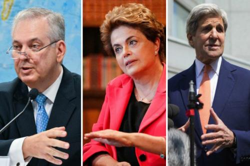 Foto: Figueiredo, Dilma e Kerry: disputa política (Montagem) congreso brasil3