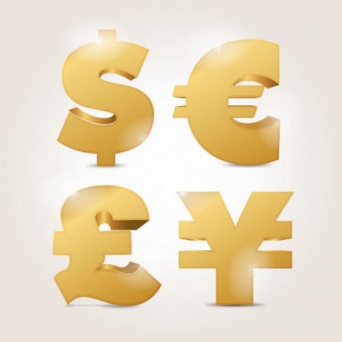 dolar euro yen y libra vectoriales monetario   freepik