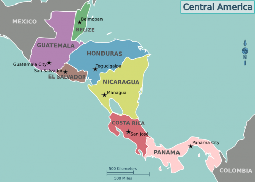 América Central Map of Central America