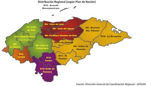 honduras regiones honduras regiones