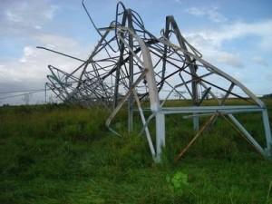 Foto: Radio Santa Fe torre electrica destruida