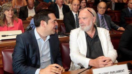 Alexis Tsipras y Eric Toussaint Alexis Tsipras y Eric Toussaint