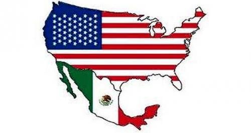  mexico eeuu mapa con banderas