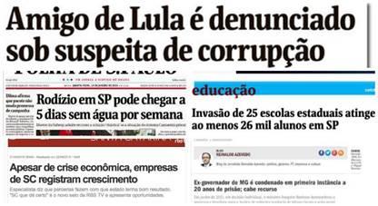 Foto: reprodução titulares prensa lula