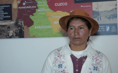 “Mi desplazamiento es porque vino Sendero a Huancavelica, distrito Ocoya, comunidad de Huanaspampa”. María Teresa Cárdenas Aguilar violencia politica