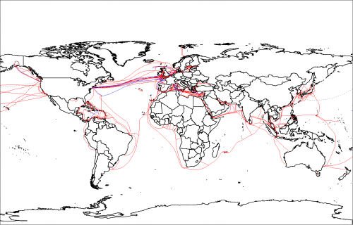 Imagen: Wikimedia world map of submarine cables wikimedia Imagen: Wikimedia world map of submarine cables wikimedia